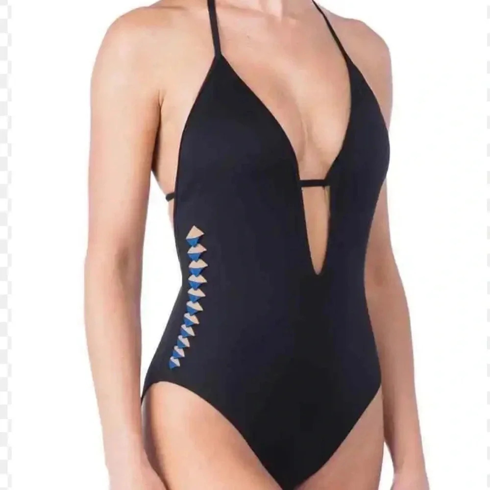 Kenneth Cole Side Cut-Out One Piece Open Back Swimsuit Sz XL NWT